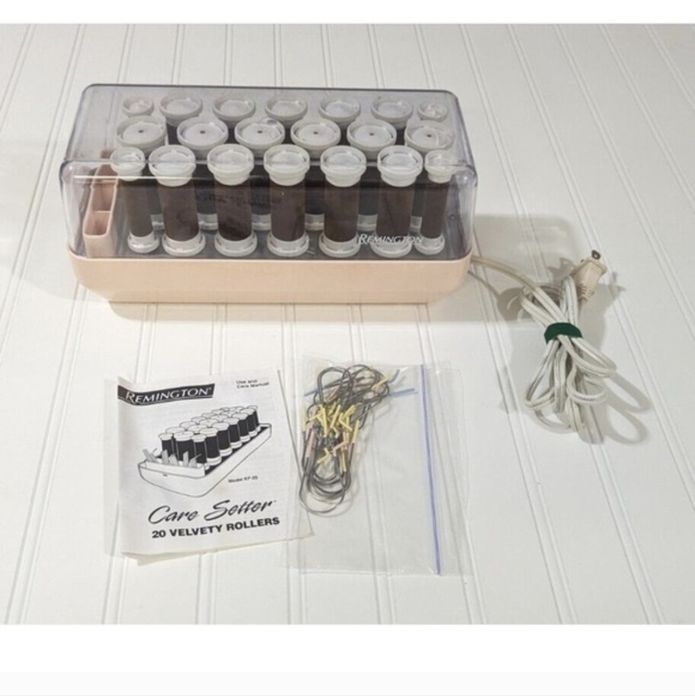 VTG Remington Flocked Velvet Hair Hot Rollers/Curlers w/Clips KF-20-1